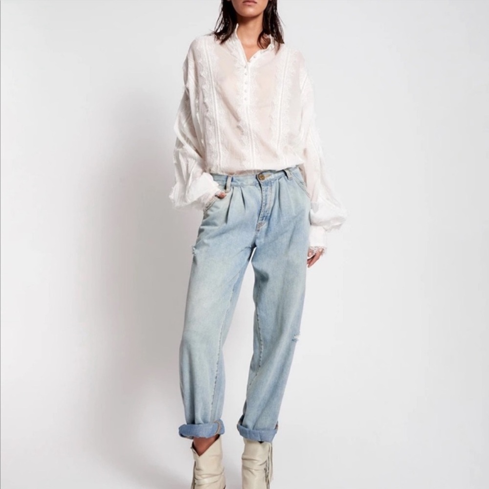 ONE TEASPOON Smith Wide Leg pleated jeans